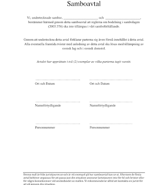 Exempel på samboavtal: Ladda ner mallar och tips för ditt avtal