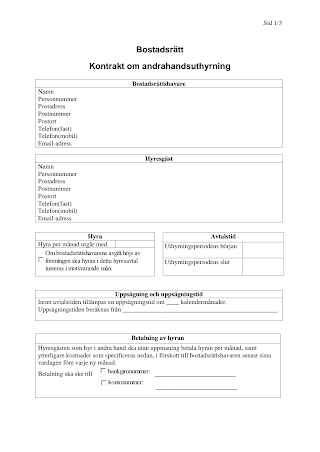 Ladda ner andrahandskontrakt blankett – Enkel guide för hyresgäster