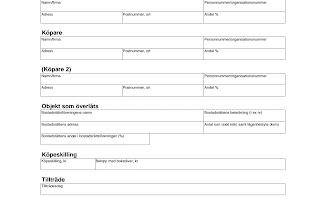 Ladda ner gratis köpekontrakt för bostadsrätt och överlåtelseavtal mallar