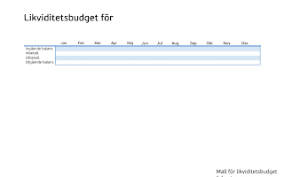 Gratis likviditetsbudget mall för enkel nedladdning och användning