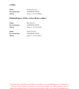 Ladda ner arvskifte exempel och mall för arvskifteshandlingar här!