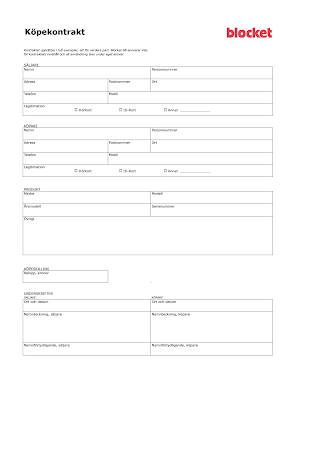 Ladda ner gratis köpekontrakt och kvitto för bilförsäljning och bilköp