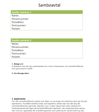 Gratis mall för samboavtal och bodelning - Ladda ner nu!