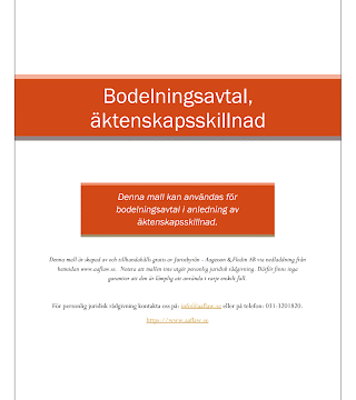Ladda ner gratis bodelningsavtal och mallar för skilsmässa här!